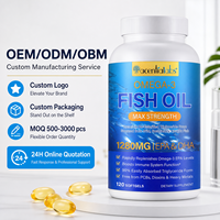 Acentiallabs Minyak Ikan Softgel 1280mg Omega-3 EPA DHA 120 Softgel Dewasa Bebas Gula Vegan Bebas Gluten Kesehatan Kardiovaskular