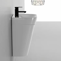 Ensemble de toilette moderne suspendu au mur P-trap Toilette suspendue complète flottante Salle de bain Toilettes et bassins suspendus muraux carrés
