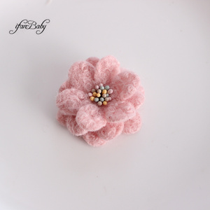 Patchs 3D DIY Coréens Daisy 5cm, Fleurs <span class=keywords><strong>en</strong></span> Tissu de Laine Douce Faites à la Main, Type Feutre, Accessoires pour Cheveux et Chapeaux - Product Image 3