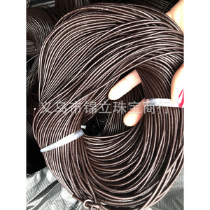 Cowhide Round <b>Rope</b> 1.5mm 2.0mm Black Brown Braided Leather Cord For Jewelry Beading Necklace <b>Bracelet</b> Making Supplies - Product Image 5