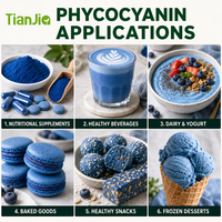 Poudre de Phycocyanine Sauvage Tianjia, Extrait de Spiruline Bleue à Valeur E, Colorant Alimentaire Naturel, Emballage en Fût, Extraction par Solvant