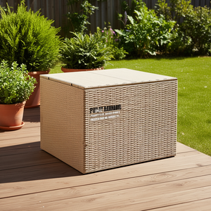 Caja de Almacenamiento Exterior de Poliratán 100x100x45cm, Resistente al Agua, Solución Rectangular para Almacenamiento en el Jardín - Product Image 2
