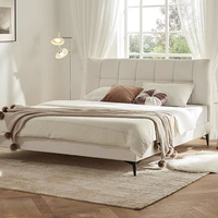 Lit de luxe King Size en cuir véritable européen, capitonné, réglable, avec tête de lit en bois, meubles de chambre à coucher, ensembles de literie