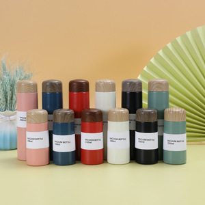 Vaso Térmico Personalizado Estilo Japandi, <span class=keywords><strong>Mini</strong></span>, Doble Pared, Aislado al Vacío, de Acero Inoxidable, Botella de Agua Delgada para Viaje, Boca Ancha, Tapa de Bambú - Product Image 2