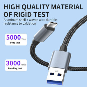 USB 3.0 <b>A</b> to C <b>Cable</b> 60W Fast Charge 5Gbps Nylon Braided Aluminum Connector Data Transfer <b>for</b> <b>Computer</b> - Product Image 2