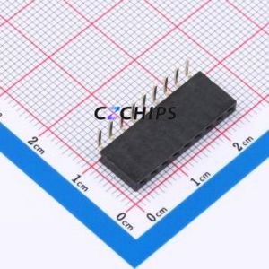 FH2.54-06-09PWD Pin Socket Bent Lead Through Hole,P=2.54mm Connector 1x9P 2.54mm Square Hole Right Angle Insert - Product Image 1