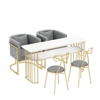 Ensemble de table de manucure multifonctionnelle de luxe nordique, double et simple, avec chaise, pour services de manucure