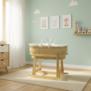 Nuovo Cesto <span class=keywords><strong>per</strong></span> Neonati in Vimini Naturale Fatto a Mano Personalizzato 2026, Arredamento <span class=keywords><strong>per</strong></span> Camera da Letto dei Bambini 0-6 Mesi - Product Image 1