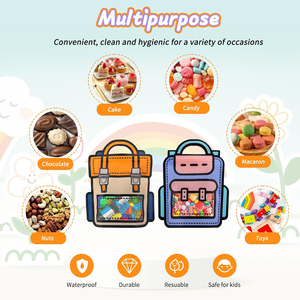 Sacs cadeaux en plastique avec poignées pour anniversaire, fête, mariage, emballage cadeau réutilisable en vrac pour bonbons, en-cas, <span class=keywords><strong>chocolat</strong></span>, sandwichs - Product Image 2