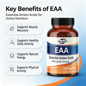 Cápsulas de Aminoácidos Esenciales EAA de Marca Privada OEM, 1200 mg por Porción, 120 Cápsulas, Suplemento Dietético de 9 Aminoácidos Esenciales - Product Image 3