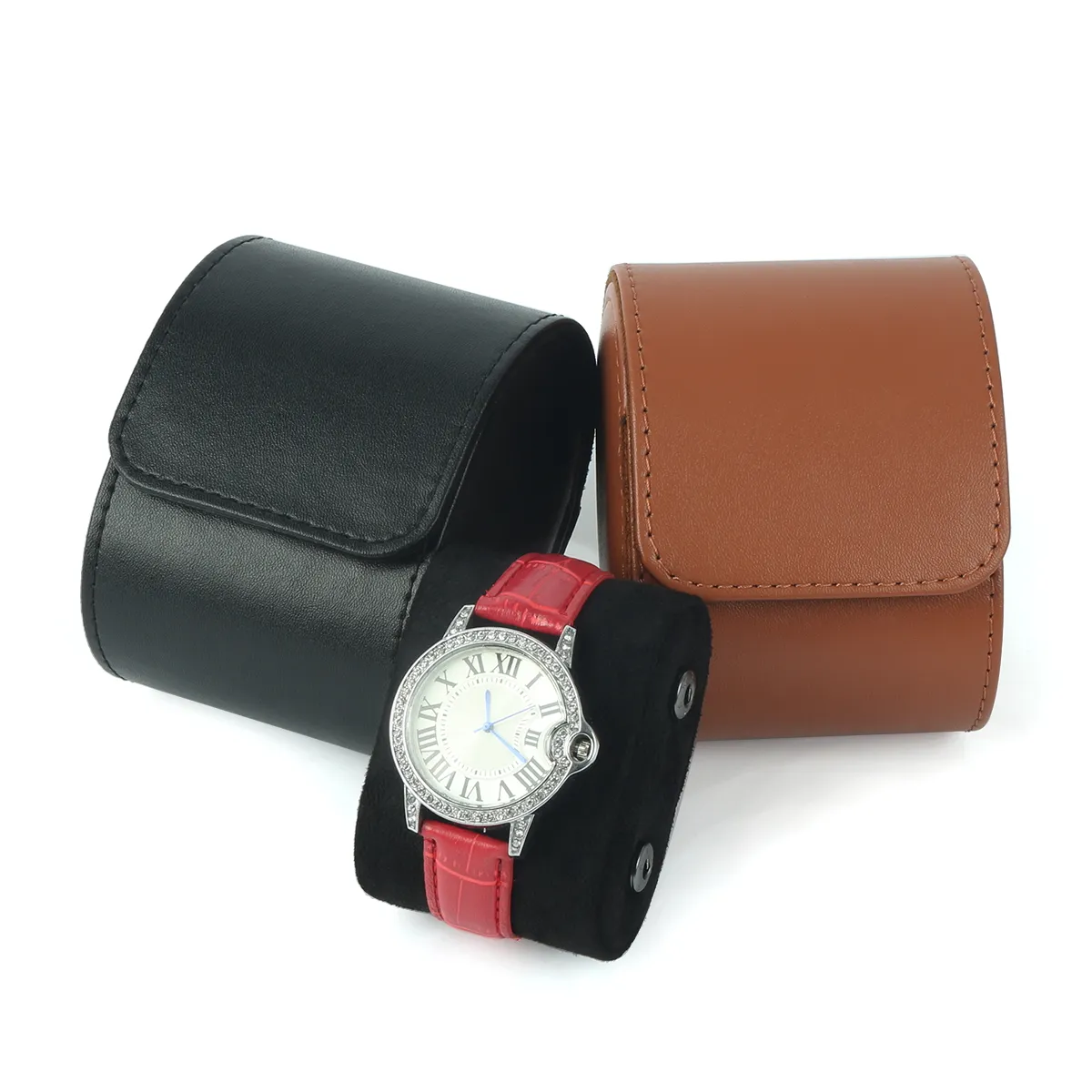 New Arrival Travel Storage Watch Roll Leather Roll Watch Leather Watch Case Box