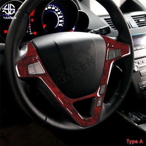 Autocollant de cadre de garniture de couverture de <span class=keywords><strong>panneau</strong></span> de volant de Grain de <span class=keywords><strong>bois</strong></span> rouge pour Honda Acura MDX 07-13 accessoires de décorateur d'intérieur de voiture - Product Image 5