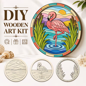 Kit <span class=keywords><strong>de</strong></span> peinture sur bois OCHOICE OEM DIY, motif montagne et <span class=keywords><strong>tulipe</strong></span>, art en bois découpé au laser personnalisé, ensemble d'art en bois à 3 couches, décoration murale pour la maison, cadeau - Product Image 2