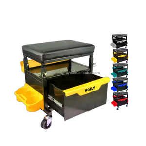 เก้าอี้รถเข็นกล่องเครื่องมือช่างแบบมีเบาะรองหน้าอกลิ้นชักกลิ้งได้ - Product Image 1