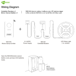 Rz016 cho DC12V dc24 LED Strip <span class=keywords><strong>Lights</strong></span> điều khiển từ xa và RF Receiver không dây PIR cảm biến chuyển động - Product Image 4