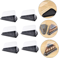 Contenant à gâteau triangulaire jetable en PET transparent avec couvercle pour mousse et pâtisserie, vente en gros usine