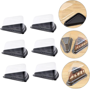 Récipient à gâteau en plastique transparent triangulaire jetable personnalisé avec couvercle - Product Image 5