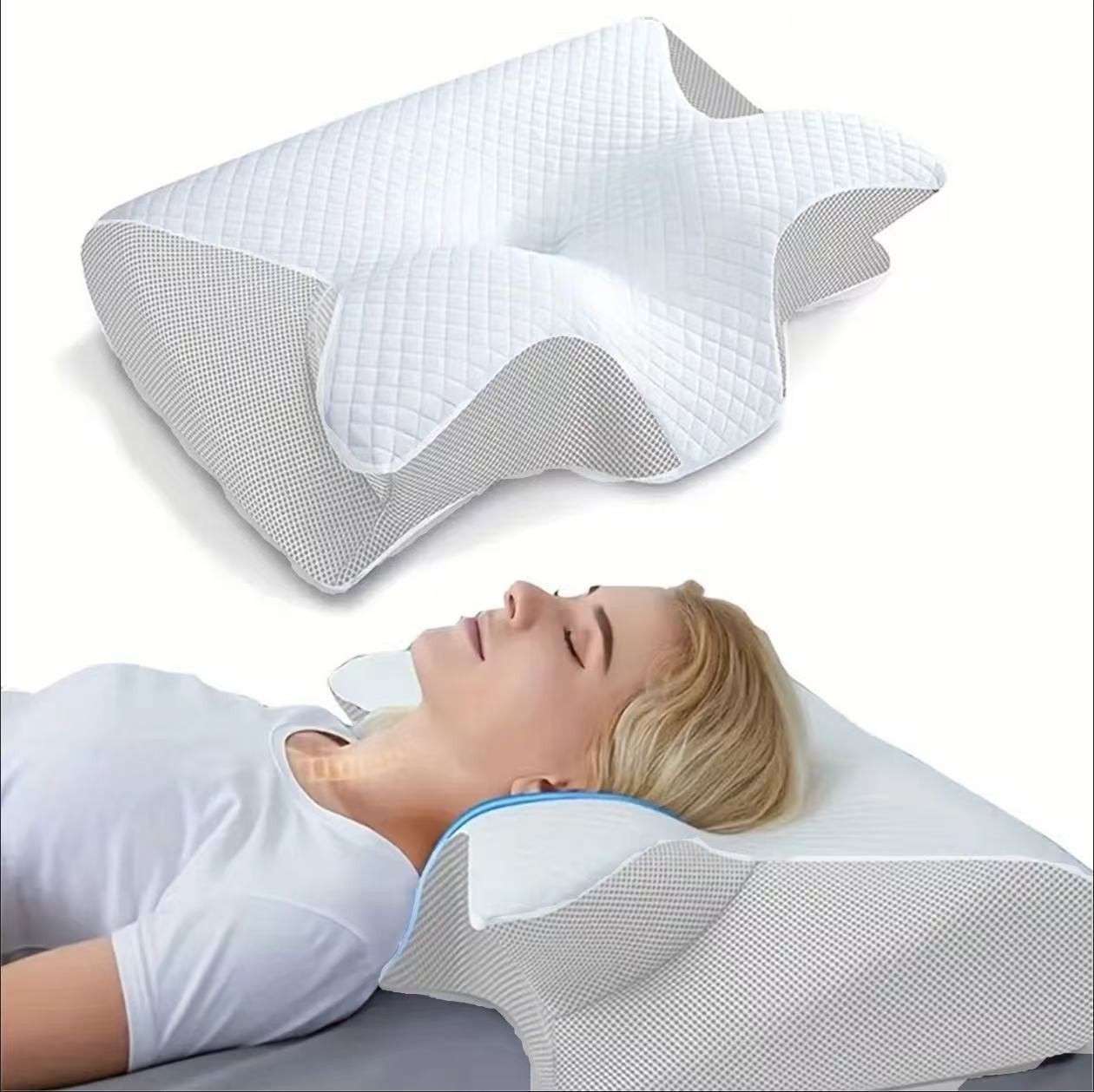 Butterfly Memory Foam Neck Pillow – Slow-Rebound Cervical Support Cushion for Home & Hotel - View 2