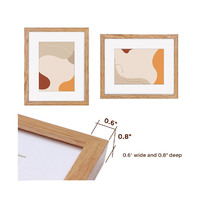 Tailles personnalisées Décoration d'intérieur Encadrée Minimal Art Prints Tenture murale Bois Élégant Cadre photo en grain de bois de chêne massif 5x7 8x10