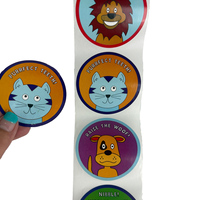 Etiquetas Adhesivas de Vinilo con Diseño de Animales, Resistentes al Agua, para Manualidades, con Logotipo de Empresa, Empaque Privado Personalizado