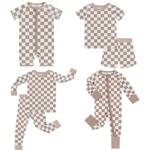 Custom Print Bamboo Fabric Newborn Baby Infant Zipper Clothes Onesie Rompers Bamboo Viscose Toddler Pajamas Bamboo