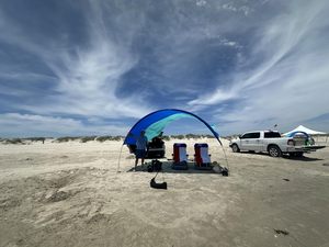 Nuova Tenda <span class=keywords><strong>da</strong></span> Spiaggia Portatile Antivento a Montaggio Rapido, Gazebo Promozionale con Apertura Automatica a Vento, Riparo Parasole per Campeggio - Product Image 2