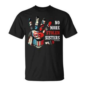 Camiseta No More Stolen Sisters Negra Unisex, Ropa Promocional - Product Image 1