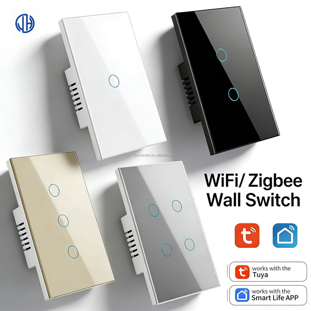 100V-240V Wireless Switch Wall Light Interruptor Inteligente Smart Wifi Home Products Touch Glass Tuya Home Automation System