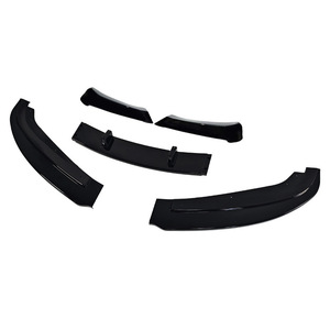 ลิ้นกันชนหน้าสำหรับ BMW E90 ปี 2005-2008 สีดำเงา 5 ชิ้น ลายคาร์บอน - Product Image 2