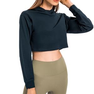 Custom Long Sleeve Women Crop Hoodie Active Thin <b>Workout</b> Crop <b>Hoodies</b> Casual Clothing Daily <b>Hoodies</b> for Women - Product Image 3