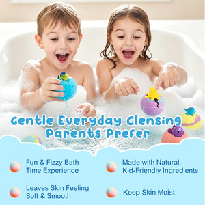 SEFUDUN Vente en gros de 12 bombes de bain moussantes magiques, luxueuses, naturelles, arc-en-ciel, pour enfants, avec des jouets surprise à l'intérieur - Product Image 4