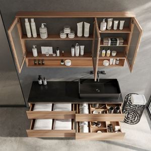 Modern Style Hotel Bathroom Furniture Customized Size Bathroom <b>Vanity</b> Cabinet with Sink - Product Image 5
