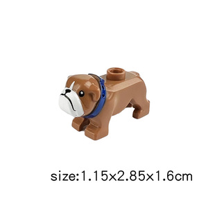 Serie de animales café blanco Bulldog regalos DIY Juguetes bloques de construcción niños educación Juguetes para niños - Product Image 3
