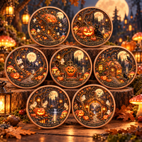 Pièce de monnaie d'imitation en cuivre pur 999 de 1 oz, électroplaquée, série Halloween, motif Citrouille Forêt Magique, en relief 3D, couleur UV, artisanat métallique