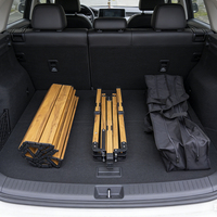 Table de camping pliable en acier carbone, tables pliantes pour les voyages en plein air, barbecue, table pliable portable pour le camping et le pique-nique