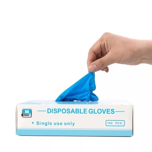 Hot sale CE FDA backing Flexible wear-resistant Durable acid disposable Nitrile gloves blue - Product Image 6