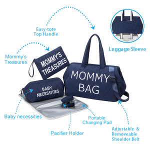 Sac à langer avec 3 pochettes organisatrices, grande capacité, sac pour maman pour l'hôpital et les voyages de week-end, sac à langer fonctionnel pour bébé - Product Image 4