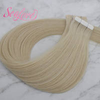 Extensions de cheveux naturels à bandes adhésives invisibles doublement étirées de qualité professionnelle, cheveux Remy vierges européens de qualité supérieure avec cuticules alignées