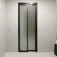 Porte PT en verre trempé avec cadre en alliage d'aluminium - Design moderne, isolation acoustique, garantie à vie, usage commercial/intérieur, hôpital, hôtel