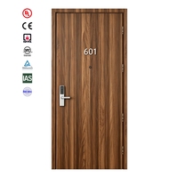Porte en bois ignifugée UL 30 minutes, insonorisée, résistante au feu, personnalisable, placage bois, pour chambre d'hôtel