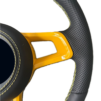 Volant en cuir compatible avec VW Golf 4 5 6 6R 7 7.5 8 MK4 5 6 7 7.5 8 7 R GTE Variant R-Line T6 V6 Style Jaune