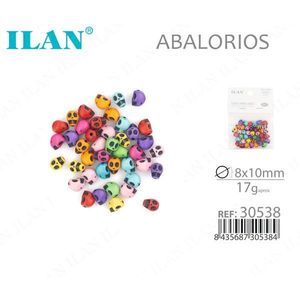 ILAN Abalorios Calavera 8x10mm Cuentas Multicolor para Fabricación de Joyas - Product Image 1