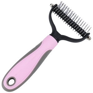 2025 Herramienta de doble cara para deslanar y desenredar el pelo, rastrillo para subpelo, peine para mascotas, cepillo eficaz para eliminar nudos y pelo suelto para perros y gatos - Product Image 1