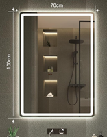 Miroir intelligent LED pour salle de bain sans cadre en gros d'usine Grand verre flotté rectangulaire avec miroir mural rétro-éclairé