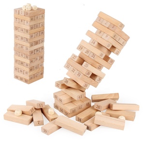 Torre impilabile in legno per bambini 51 pezzi blocchi di costruzione con cifre firmate per bambini - Product Image 5