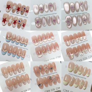 <span class=keywords><strong>Faux</strong></span> <span class=keywords><strong>ongles</strong></span> en acrylique ultra-courts, transparents, mignons, souples, à presser, faits à la main, 10 pièces, <span class=keywords><strong>avec</strong></span> étiquette privée - Product Image 3