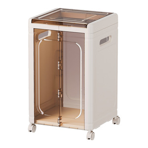 Clothing Organizer <b>Storage</b> <b>Cabinet</b> With Wheels Foldable Rectangle Standing Type Multi Functional Large Capacity - Product Image 4