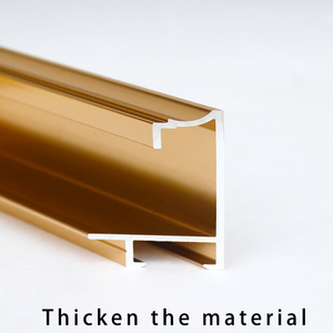 Hợp kim nhôm chải khung hình dải trang trí cong kim loại Vải Khung Ảnh Vàng đen khung Áp phích - Product Image 5