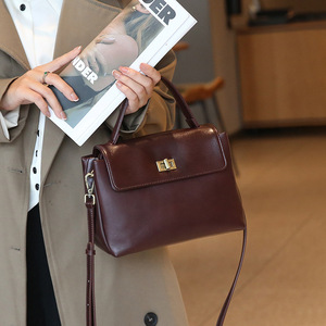 Ando Bag Genuine Cowhide Leather Shoulder Bag Women Top Handle Crossbody <b>Handbag</b> with Zipper - Product Image 1
