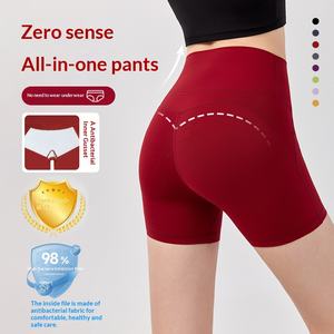 Женские бесшовные шорты для йоги с высокой талией, эффектом обтягивания и подтяжки ягодиц, цельные, без трусиков, спортивные штаны - Product Image 1